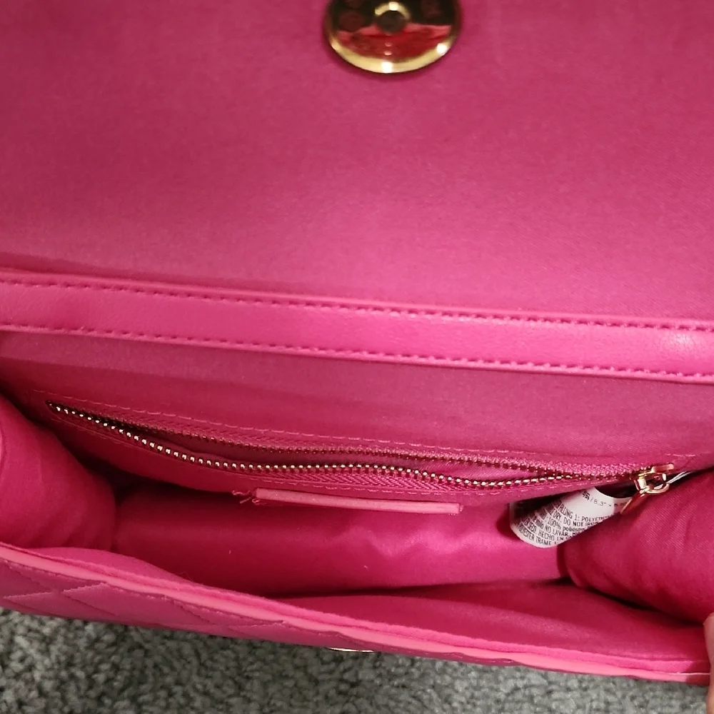 Forever 21 Pink Quilted Shoulder Bag/Purse With Adjustable Straps | One Size - Picture 10 of 11